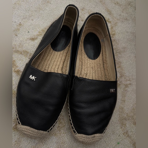 Michael Kors Black Leather Loafers - Picture 1 of 7